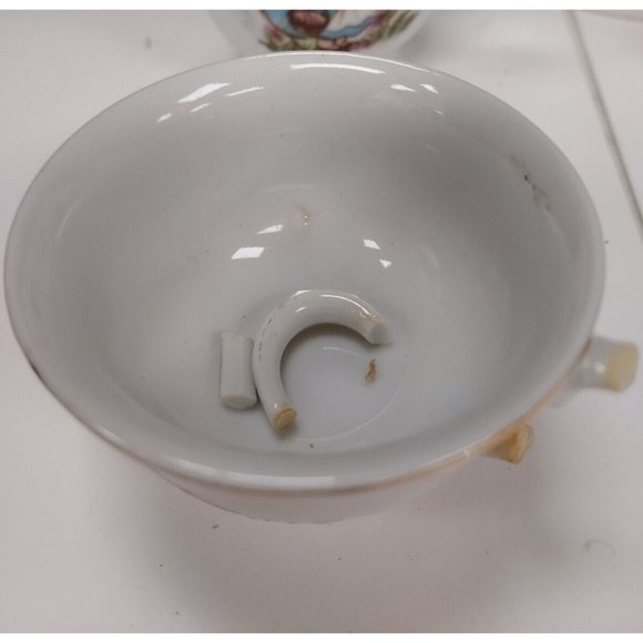 Children's China Tea Set 17pcs Made in Japan Girl and Blue Bird Damaged Cup - Picture 5 of 9